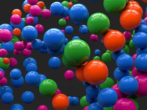 Desktop Wallpaper 3d Colorful Reflecting Balls Hd Desktop Wallpaper