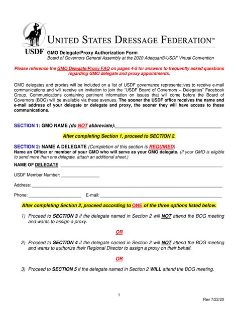 Fillable Online Gmo Delegate Proxy Authorization Form Fax Email Print