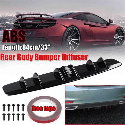 Fin Universal Lower Rear Body Bumper Lip Diffuser Shark Fin Spoiler