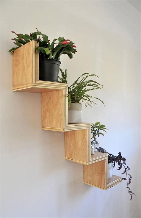 Zig Zag Display Shelf Soportes De Madera Para Plantas Decoración De