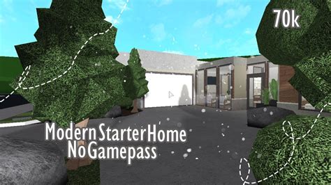 Roblox Bloxburg Modern Starter Home No Gamepass House Build