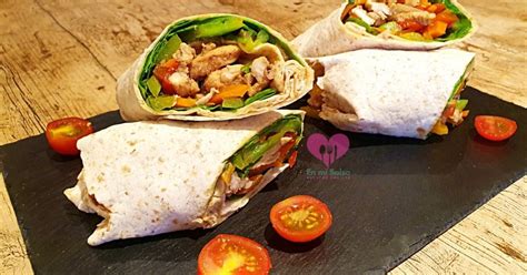 Wrap de pollo con verduras Saludable Receta de Belén En Mi Salsa