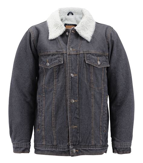 Men’s Classic Button Up Sherpa Fleece Lined Cotton Denim Trucker Jean ...