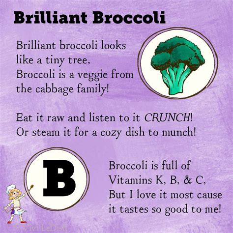 Vivi Ledishs Brilliant Broccoli Poem For Kids Kids Poems Happy