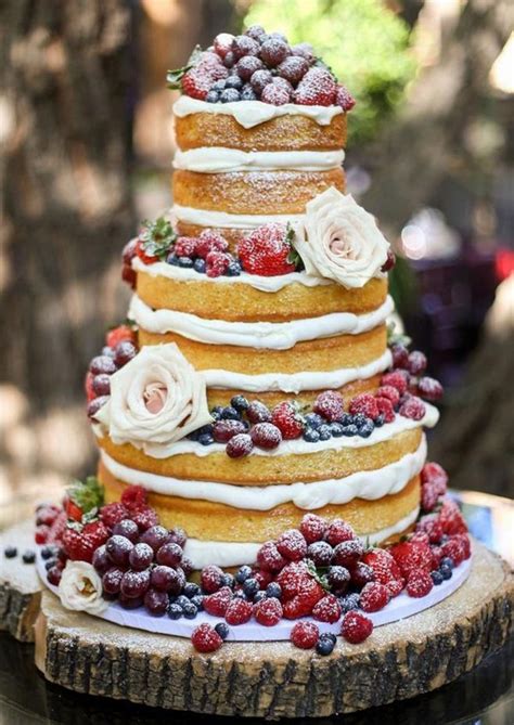 Top 25 Naked Wedding Cake Ideas Hi Miss Puff