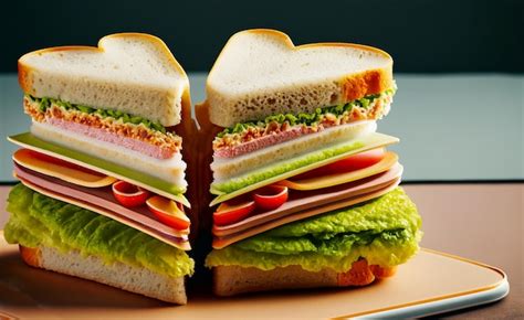 Premium Photo Heart Shaped Club Sandwich For Passion And Love Of Food