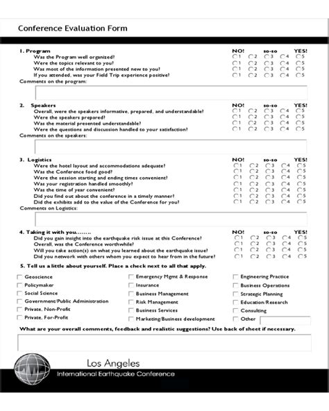 2024 Conference Evaluation Form Fillable Printable Pdf And Forms