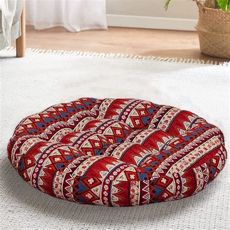 Masroo Floor Pillow Meditation Pillow Bohemia Striped Style Seat