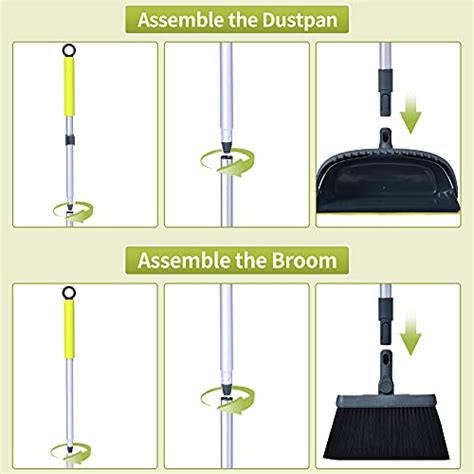 Jekayla Broom And Dustpan Set For Home With 54 Long Handle Upright