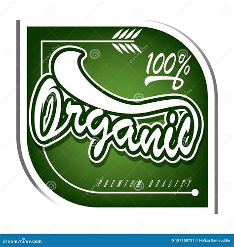 Organic Label Vector Illustration Decorative Design Stock Vector