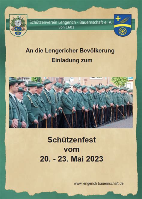 Mai 2023 Schützenverein Lengerich bauernschaft e V