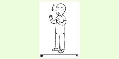 Free Boy Talking Animatedly And Nodding Head Colouring Sheet