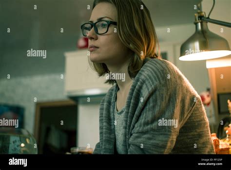 Serious Blonde Woman Glasses Hi Res Stock Photography And Images Alamy