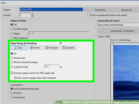 How To Print A Large Image On Multiple Pages On PC Or Mac
