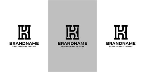 Letters HK Monogram Logo Suitable For Any Business With HK Or KH