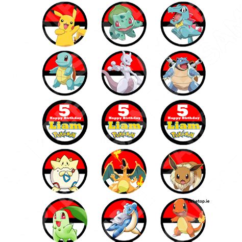 Pokemon Cupcake Toppers Edible Icing Sheet Birthday Cake 58 OFF