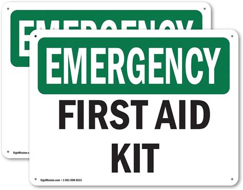 Amazon Pack First Aid Kit Osha Emergency Sign Inch X