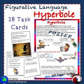 A Poster With The Words Hyperbole And Pictures