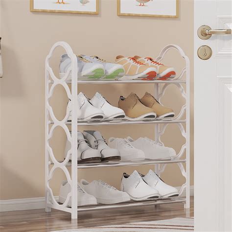 Japceit Shoe Rack, Shoe Rack Storage Organizer With 4 Tiers Metal
