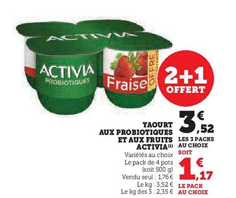 Promo Yaourt Aux Probiotiques Et Aux Fruits Activia Chez U Express