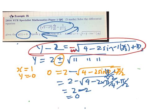 Differential Equation Particular Solution Math Calculus Application