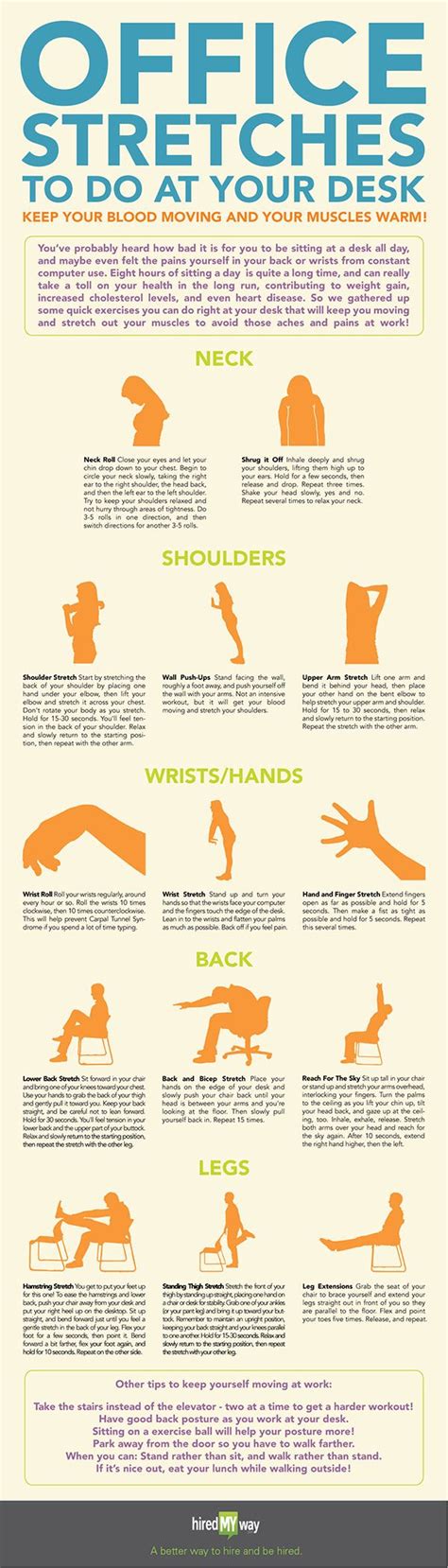 Office Stretches To Do At Your Desk Infographic Best Infographics