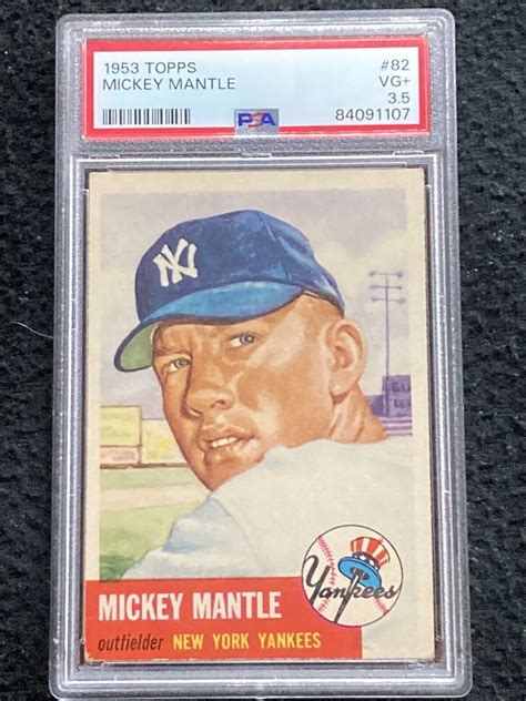 1953 Topps 82 Mickey Mantle PSA 3 5 Stunning Card Great Color EBay