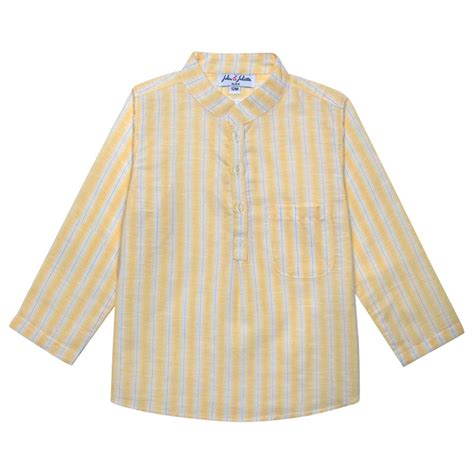 Jules Juliette Baby Boy Azad Linen Shirt Yellow Stripes