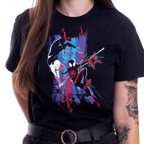 Camiseta 100 Algodão Unissex Spiderman Através Aranha Verso