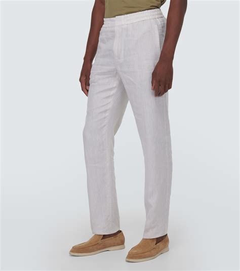 Gadd Straight Linen Pants In White Loro Piana Mytheresa