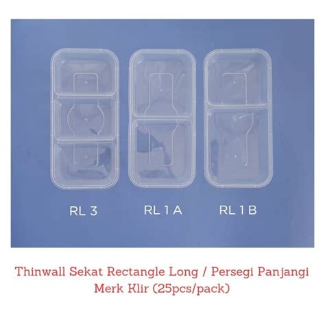 Jual Thinwall Klir Rectangle Long 750ml Kotak Makan Panjang Isi