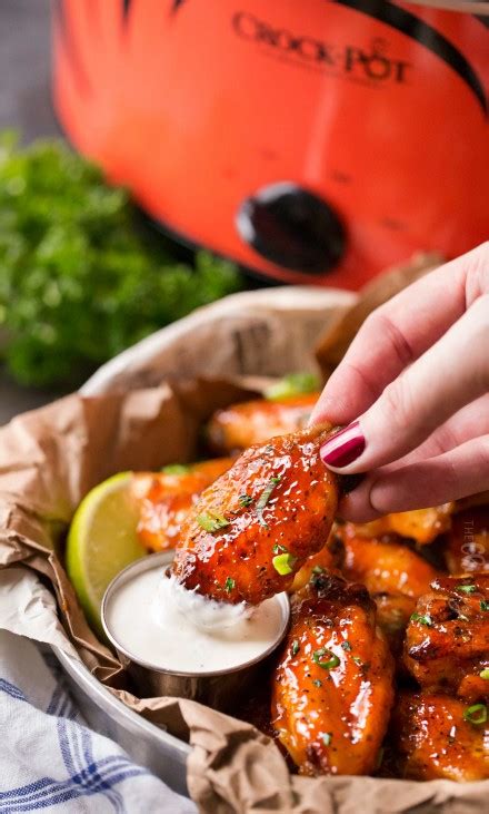 Slow Cooker Honey Buffalo Wings The Chunky Chef