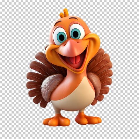 Personaje De Pavo 3d Aislado En Un Fondo Transparente Archivo Psd Premium