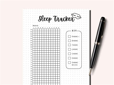 Yearly Sleep Tracker Printable Pixel Sleep Tracker Health And Wellness Journal Planner