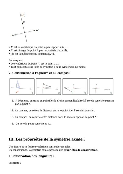 SOLUTION Symetrie Axiale Cours De Maths En 6eme A Telecharger En Pdf