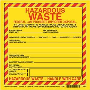 Hazardous Waste Label Template