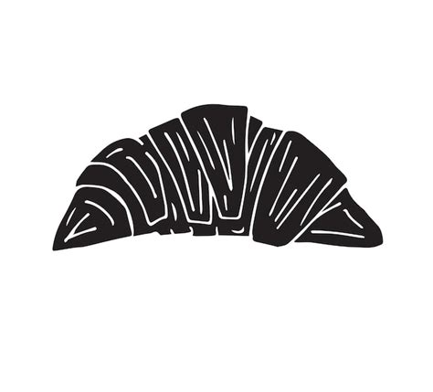 Premium Vector Vector Black Hand Drawn Doodle Sketch Croissant