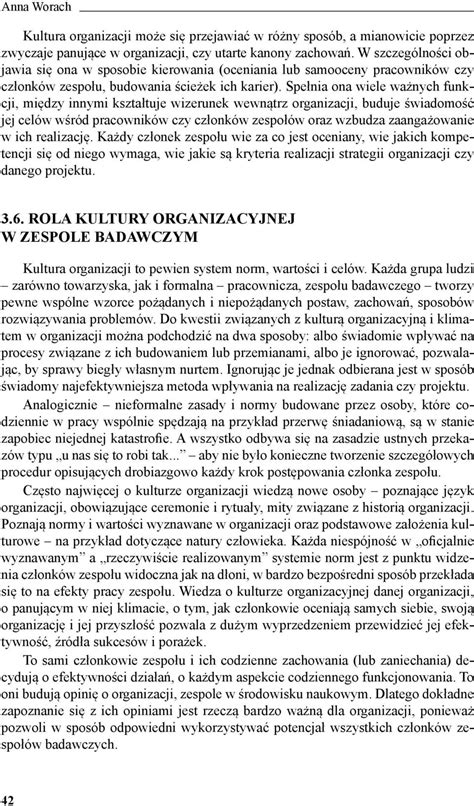 Rozdzia Kultura Organizacyjna Poj Cie Kultury Organizacyjnej