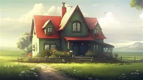 Premium AI Image | vintage farm house illustration