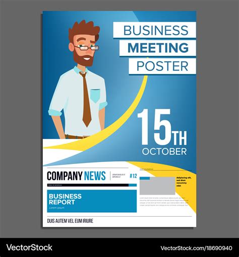 Business Meeting Poster Businessman Royalty Free Vector