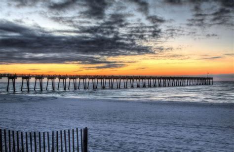 Sunrise Over Pensacola Beach Pier Photograph By Jc Findley Fine Art America