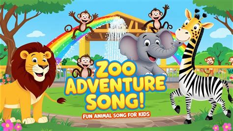 Zoo Adventure Song Fun Animal Song For Kids Animated Zoo Animals