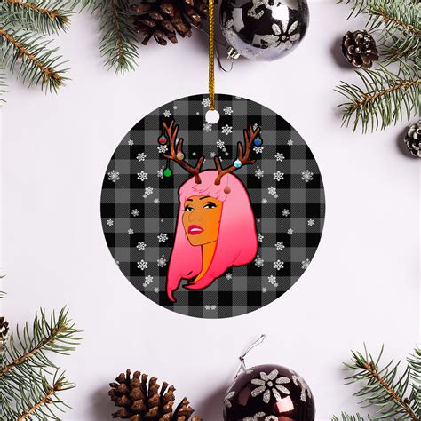 Nicki Minaj Merry Christmas Circle Ornament