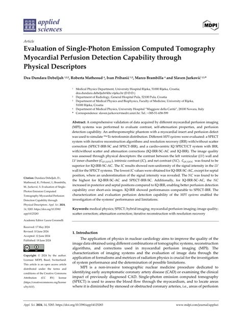 Pdf Evaluation Of Single Photon Emission Computed Tomography