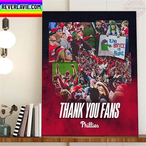 Philadelphia Phillies Thank You Fans For Everything Home Decor Poster ...