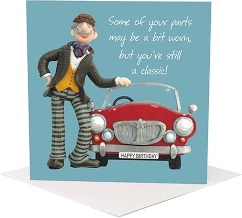 Holy Mackerel Classic Vintage Car Themed Male Birthday Card By Erica