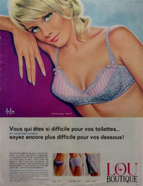 PUBLICITE PAPIER Soutien Gorge LOU Signee ASLAN Annee 1967 A2622 EUR 4