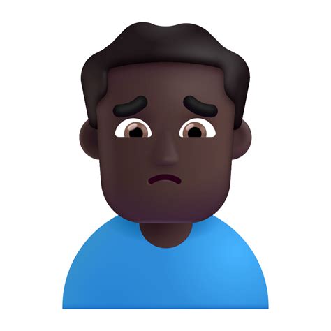 Man Frowning 3d Dark Icon Fluentui Emoji 3d Iconpack Microsoft