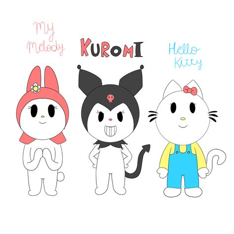 Hello Kitty Kuromi And My Melody By Isabellajazminthecat On Deviantart