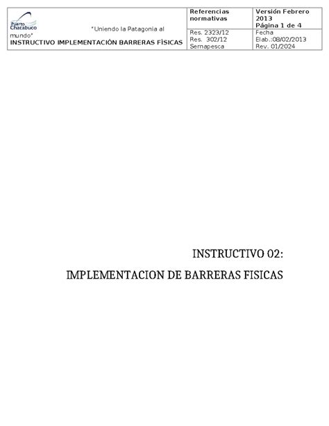 Instructivo Para La Implementaci N De Barreras F Sicas V